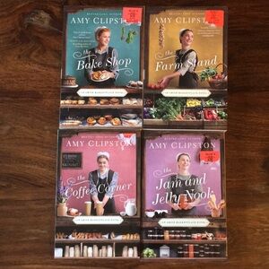 4 AMY CLIPSTON Softcover Books The Amish Marketplace Series Farm Bake Coffee Jam